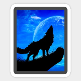howling wolf Sticker